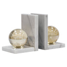 Lulu White Marble & Crystal Bookstands by Richmond Interiors