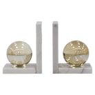 Lulu White Marble & Crystal Bookstands by Richmond Interiors