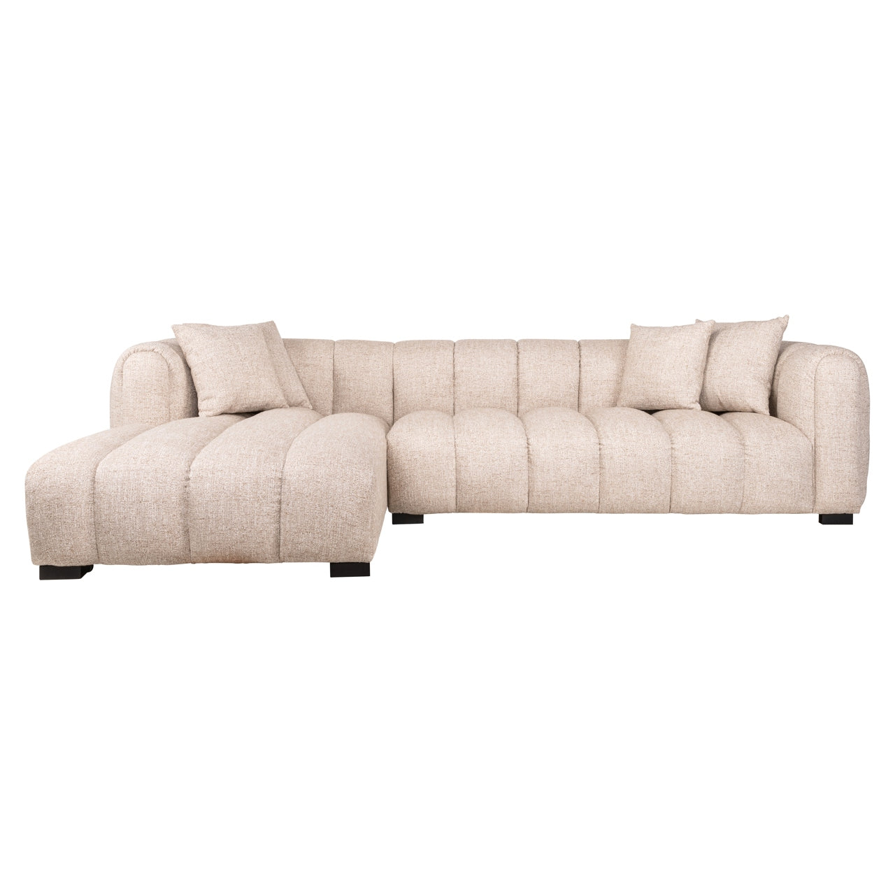 Novaro Cream Tweed Lounge Sofa - Left by Richmond Interiors