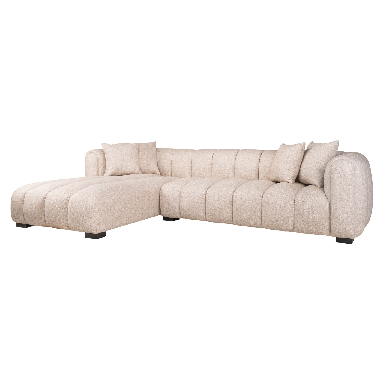 Novaro Cream Tweed Lounge Sofa - Left by Richmond Interiors