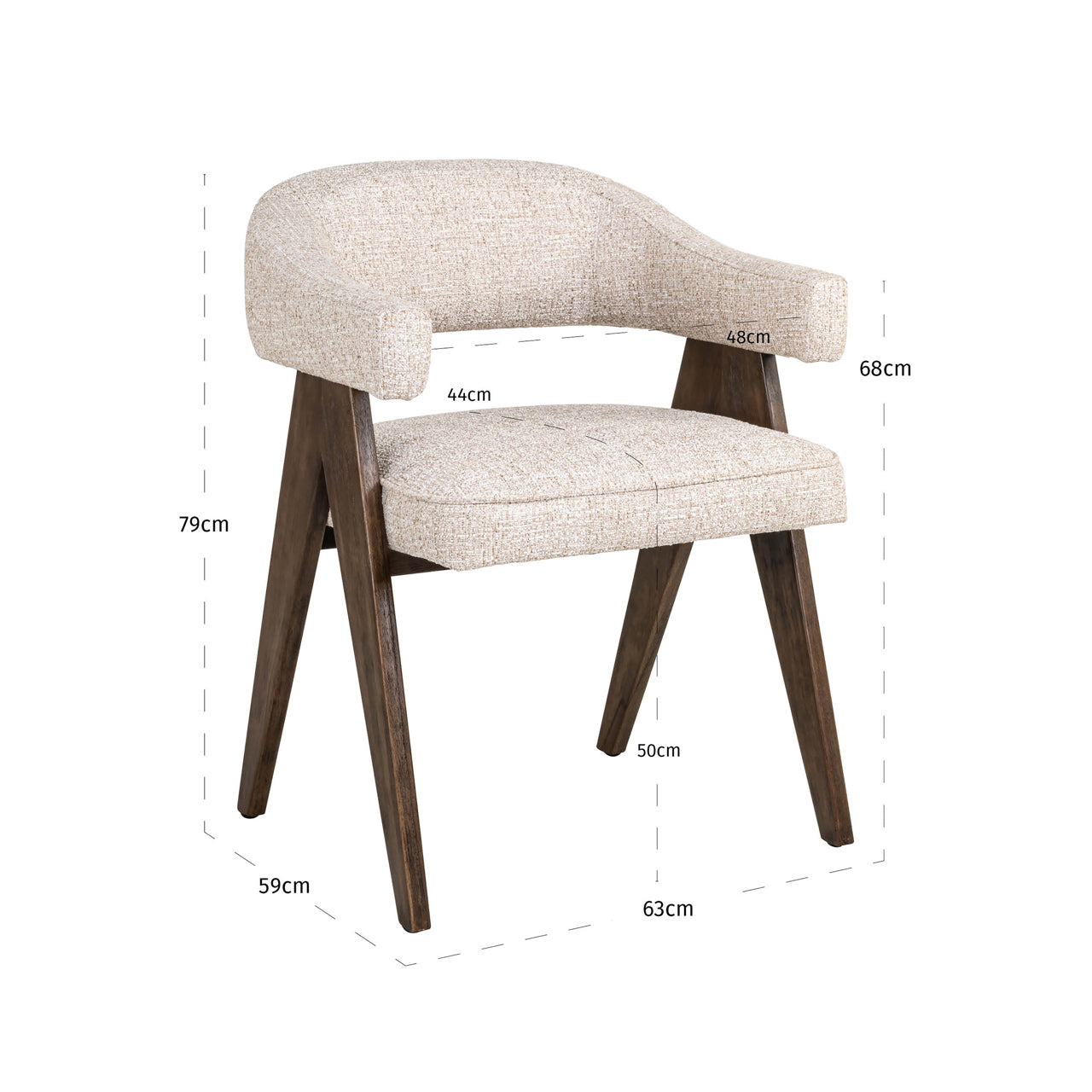 Mori Cream Tweed Dining Chair by Richmond Interiors