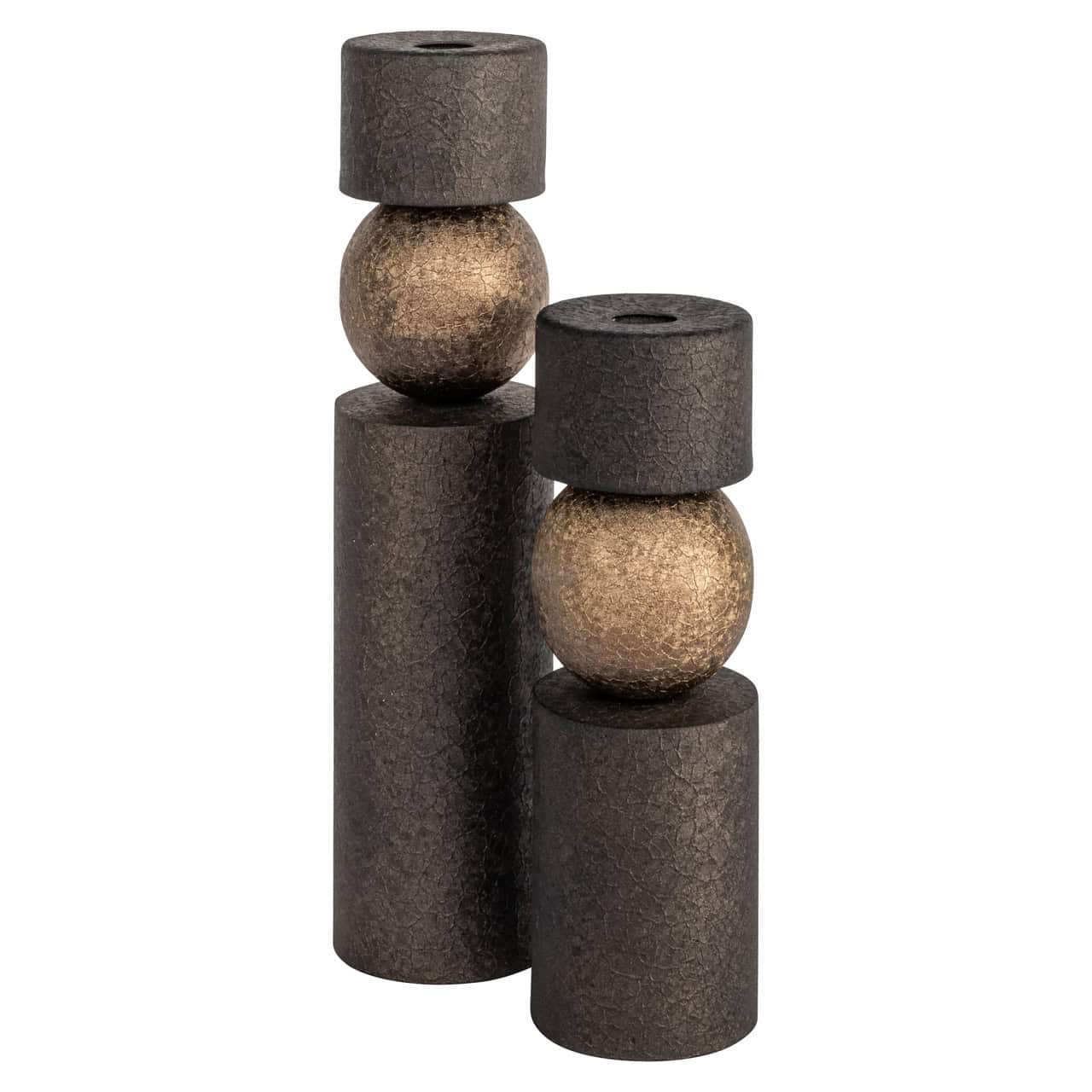 Hasley Antique Brass Candle Holder - Large by Richmond Interiors