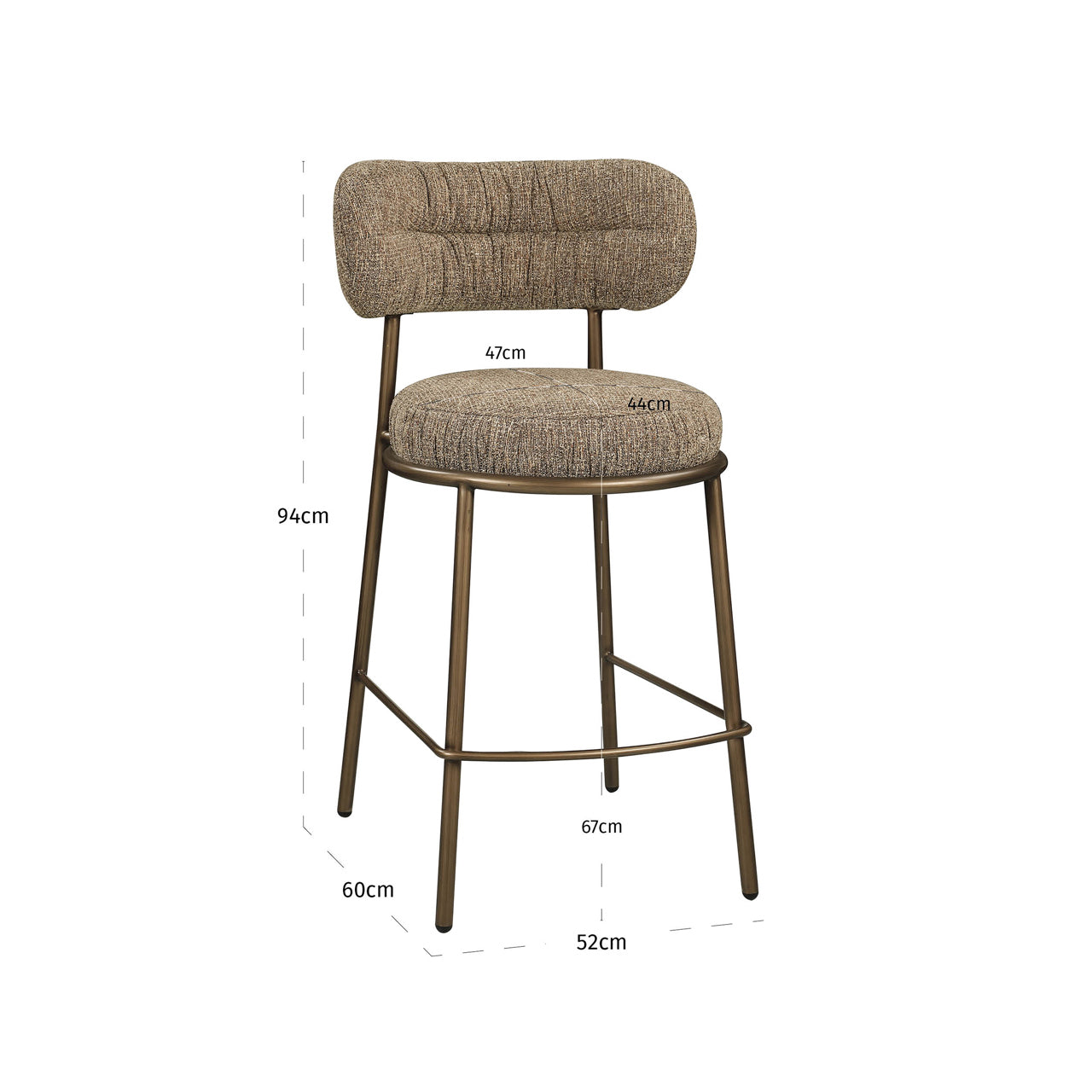Counter stool Encanto brown tweed by Richmond Interiors