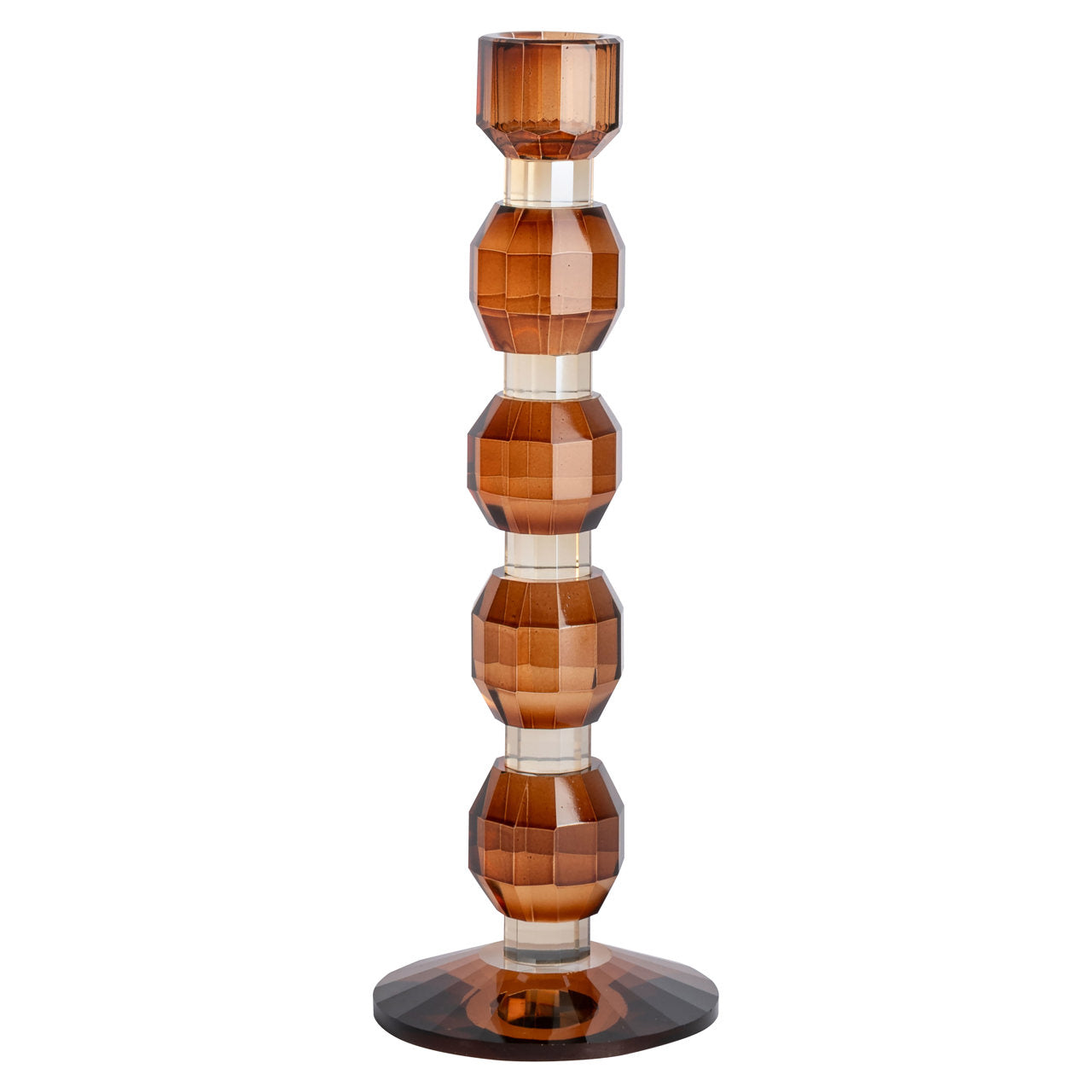 Lowan Brown Glass Candle holder - Small by Richmond Interiors