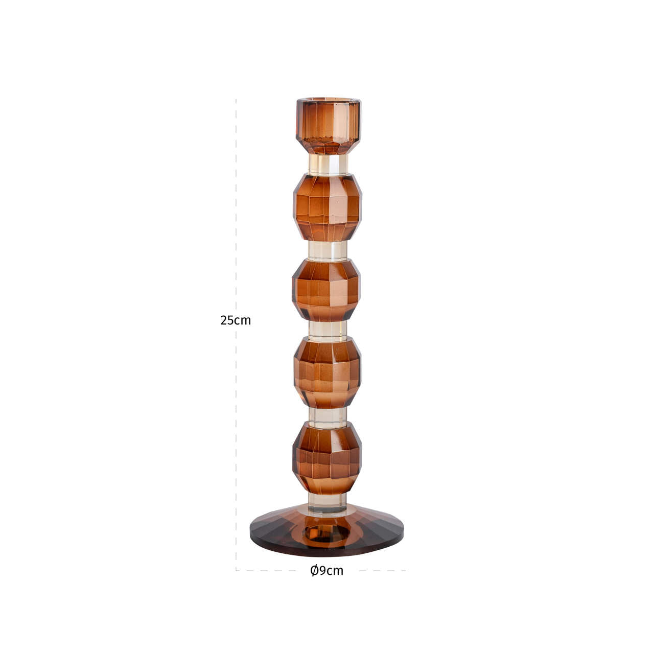 Lowan Brown Glass Candle holder - Small by Richmond Interiors