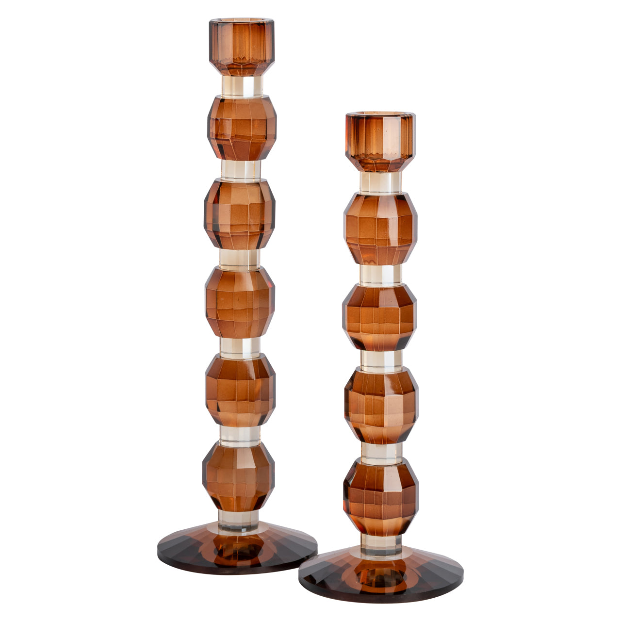 Lowan Brown Glass Candle holder - Small by Richmond Interiors
