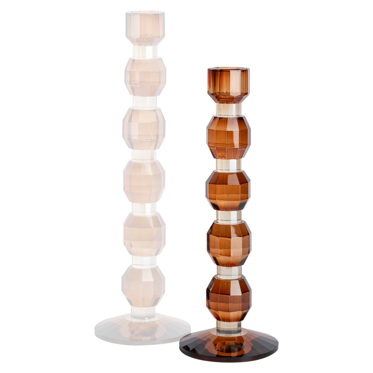 Lowan Brown Glass Candle holder - Small by Richmond Interiors