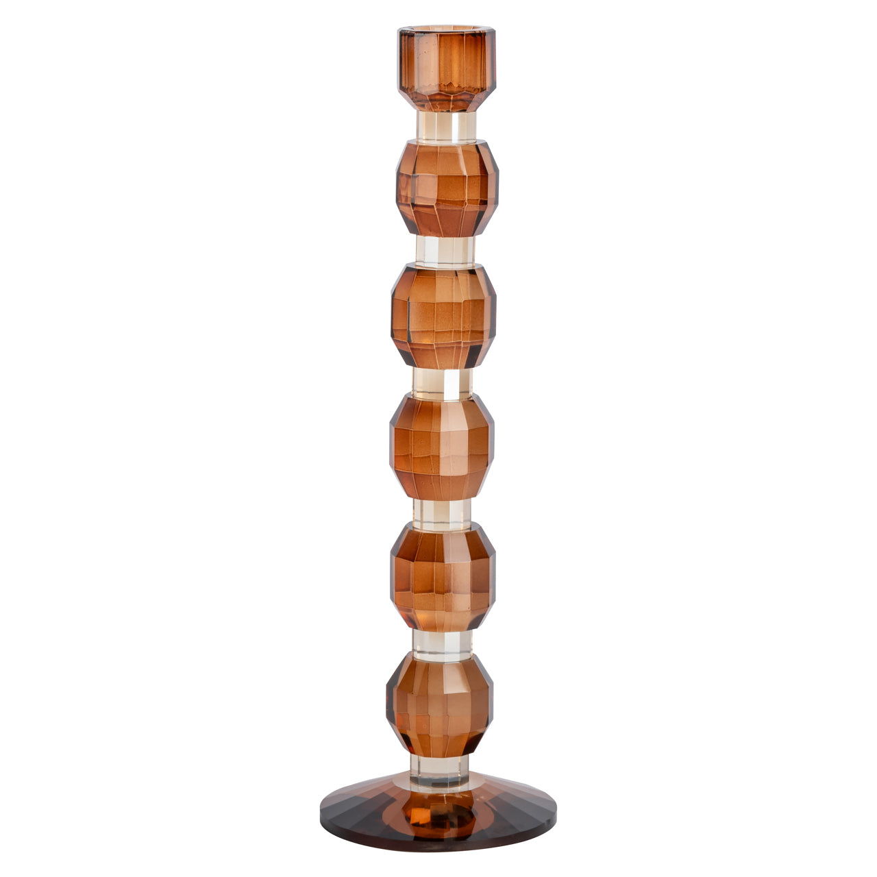 Lowan Brown Glass Candle holder - Large by Richmond Interiors