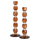 Lowan Brown Glass Candle holder - Large by Richmond Interiors