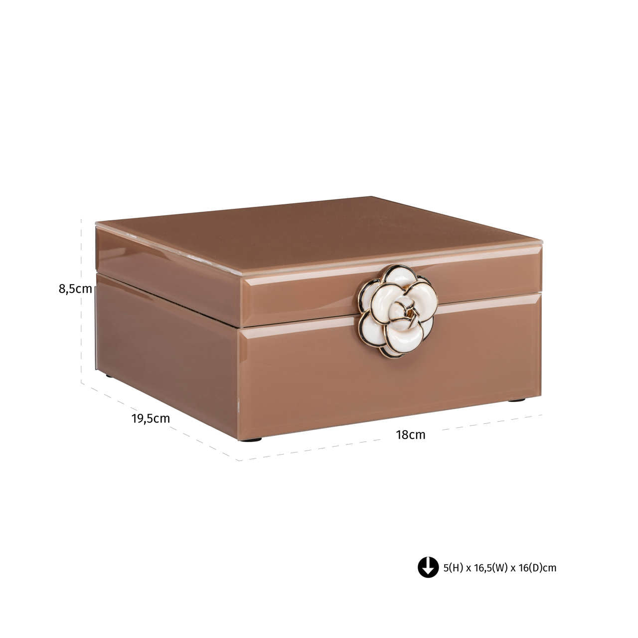 Floral Brown Storage box - small by Richmond Interiors