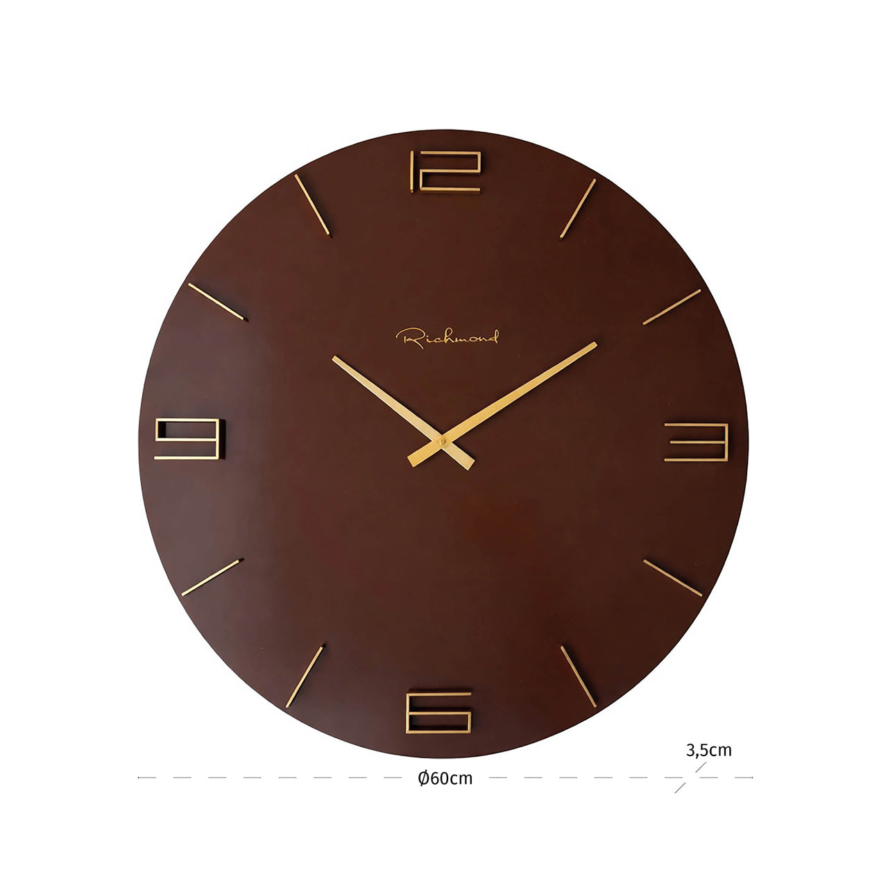 Byram Chestnut Wall Clock by Richmond Interiors