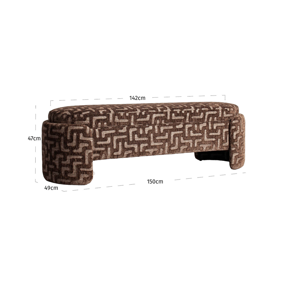 Bench Cupid brown labyrinth with storage by Richmond Interiors