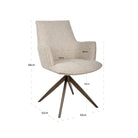 Dining chair Dakota natural chunky swivel with arm by Richmond Interiors