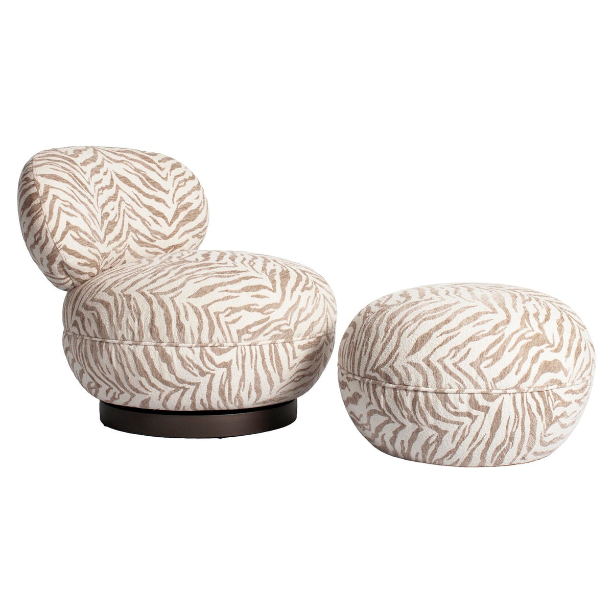 Jace Beige Tiger Pouffe & Footstool by Richmond Interiors