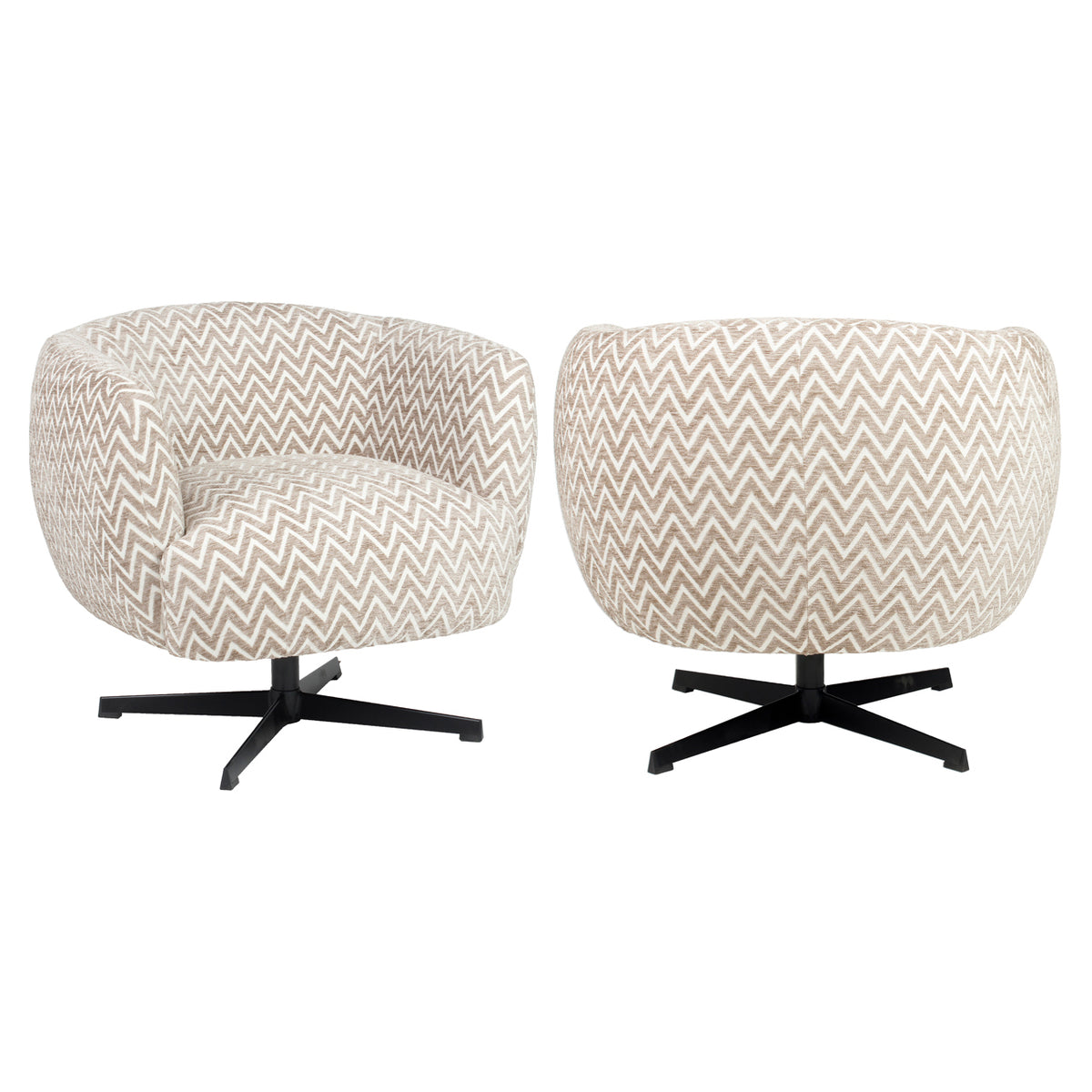 Lounge chair Estelle sand chevron swivel by Richmond Interiors