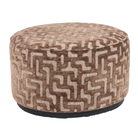 Pouffe & Footstool Lexie brown labyrinth 70Ø by Richmond Interiors