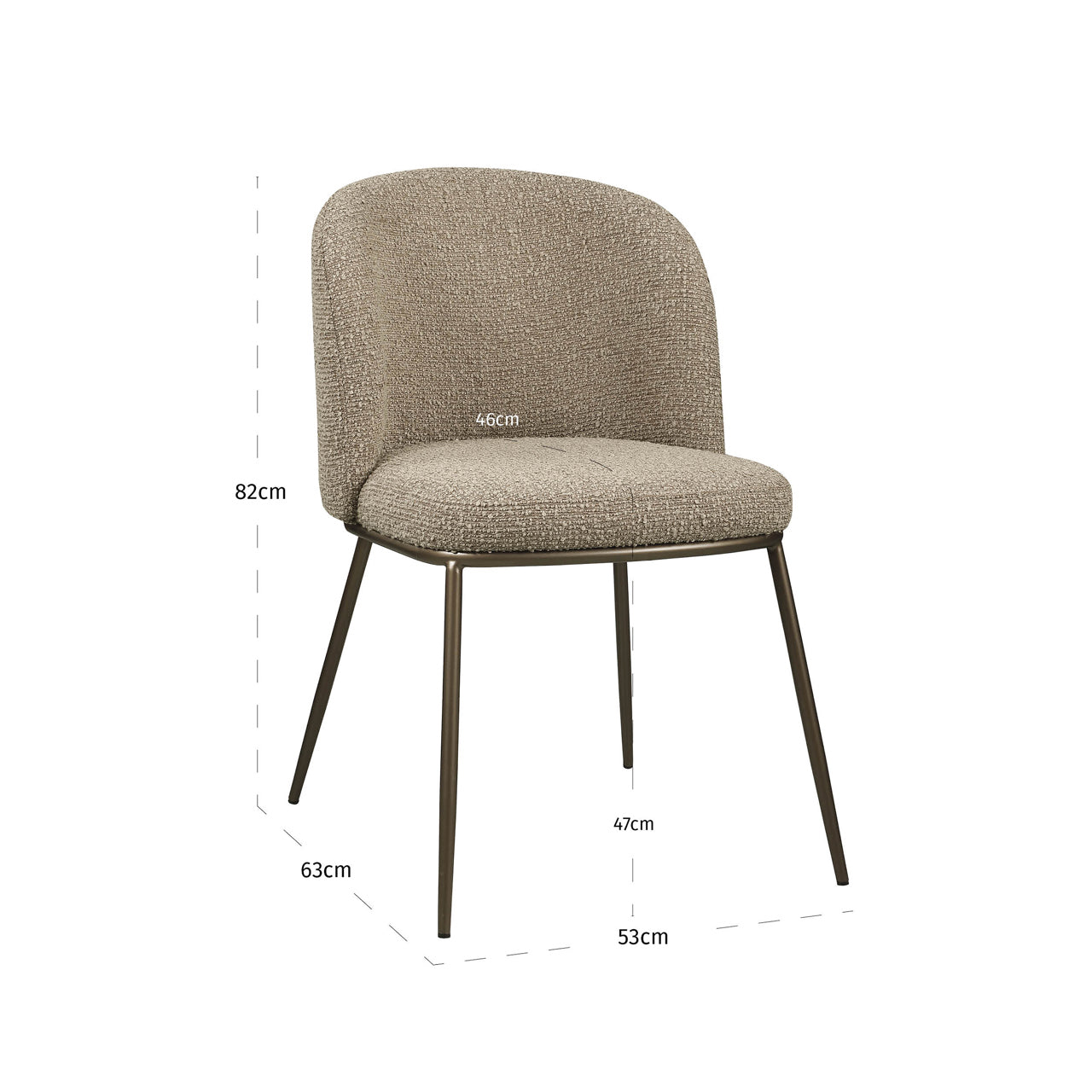 Elvi Mocca Chunky Dining Chair (Set of 2) by Richmond Interiors