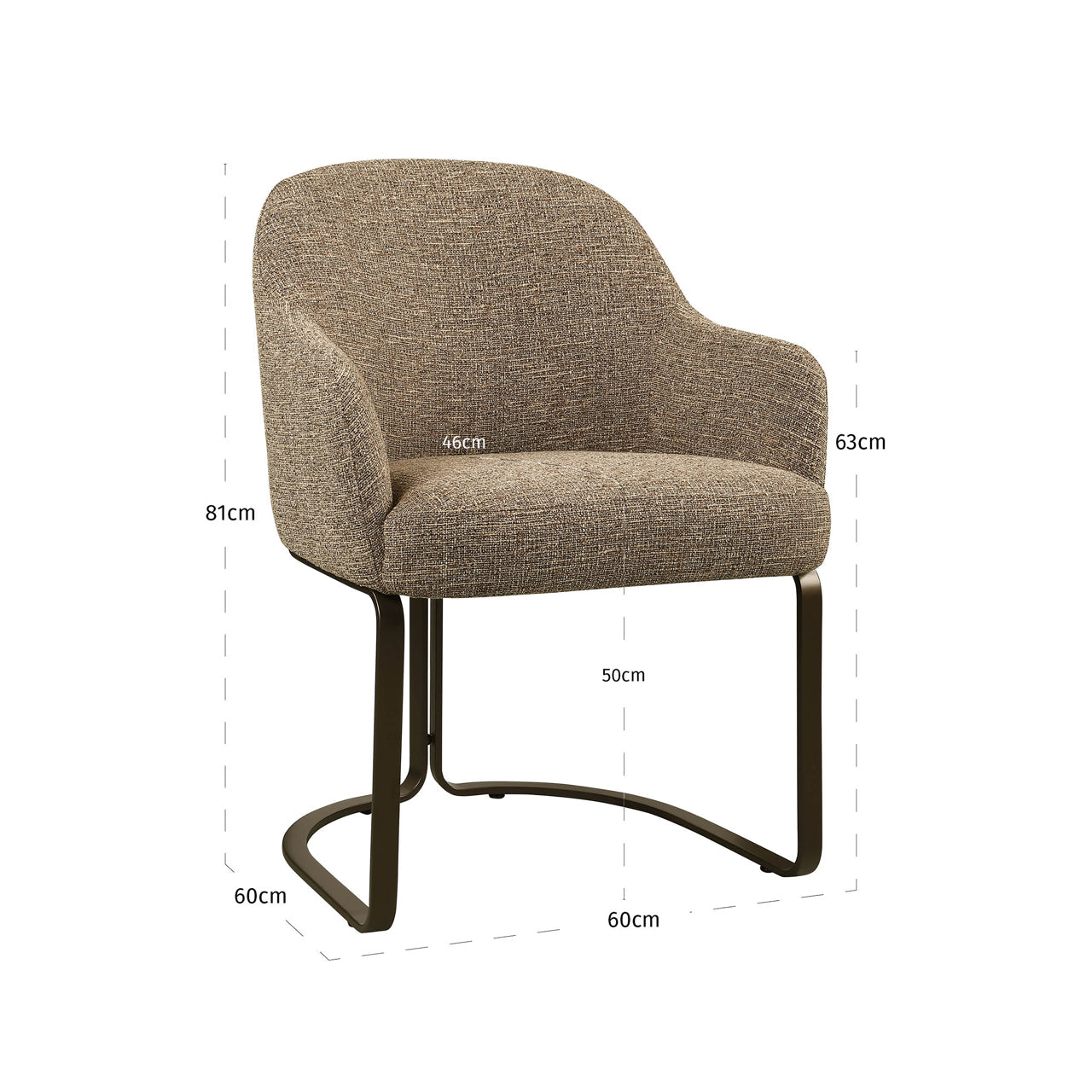 Hadley Brown Tweed Dining Chair by Richmond Interiors