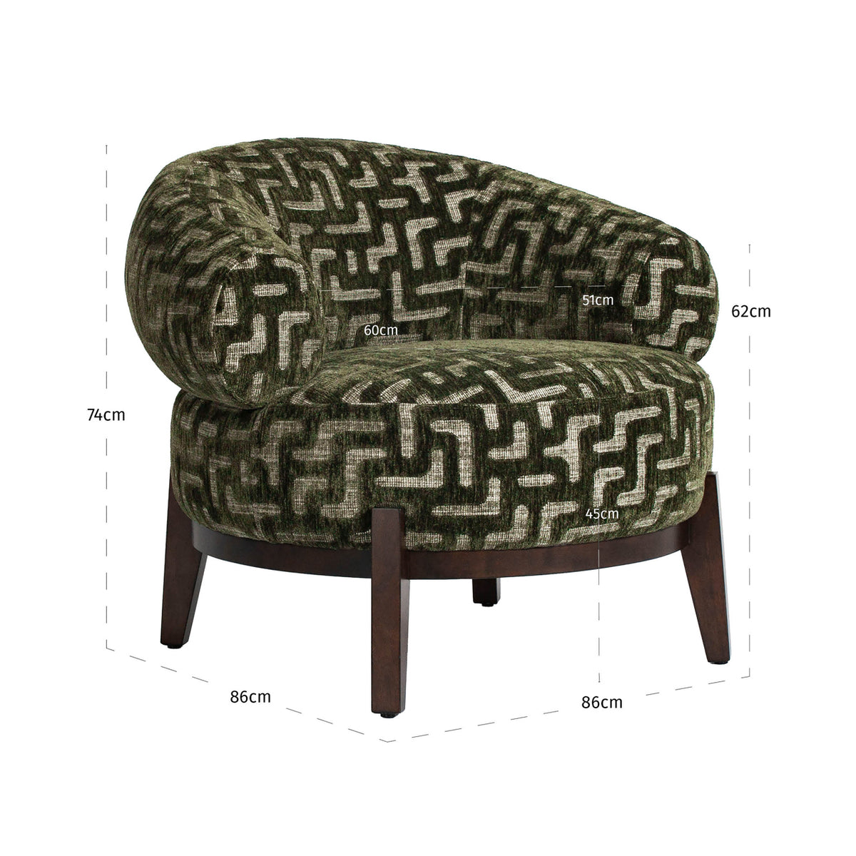Lounge chair Montana moss labyrinth by Richmond Interiors