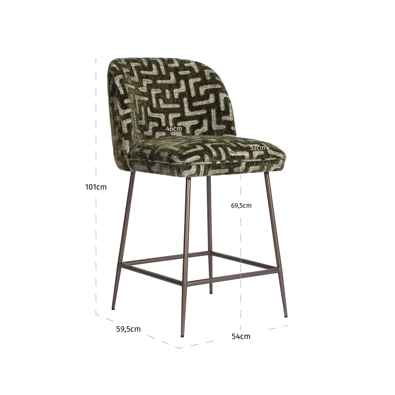Counter stool Pullitzer moss labyrinth by Richmond Interiors
