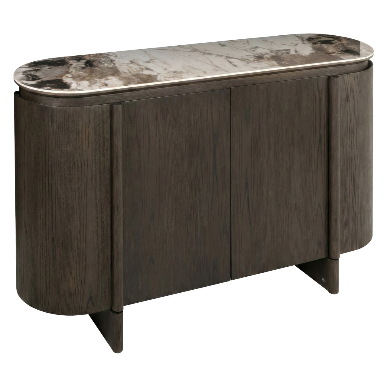 Langford Brown Oak Veneer & Ceramic Top 4-door Sideboard by Richmond Interiors
