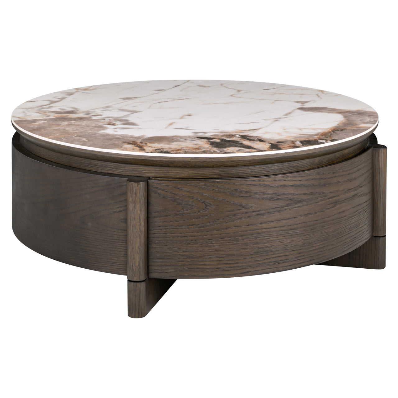 Coffee table Langford brown 90Ø 1-drawer by Richmond Interiors