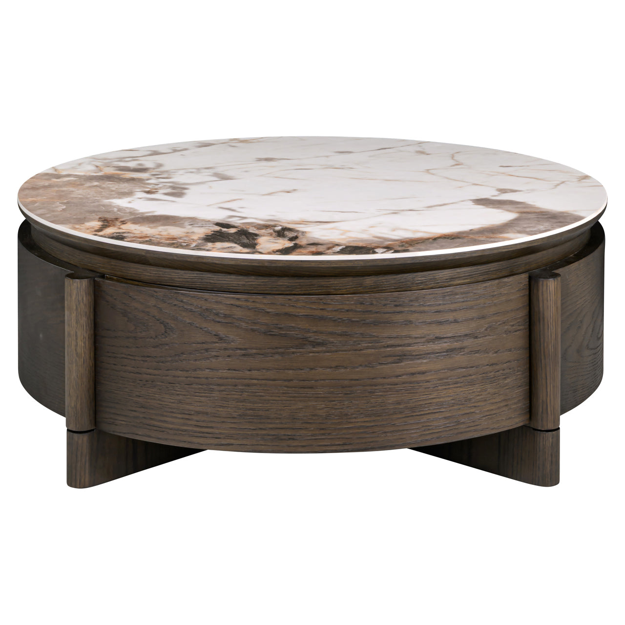 Coffee table Langford brown 90Ø 1-drawer by Richmond Interiors