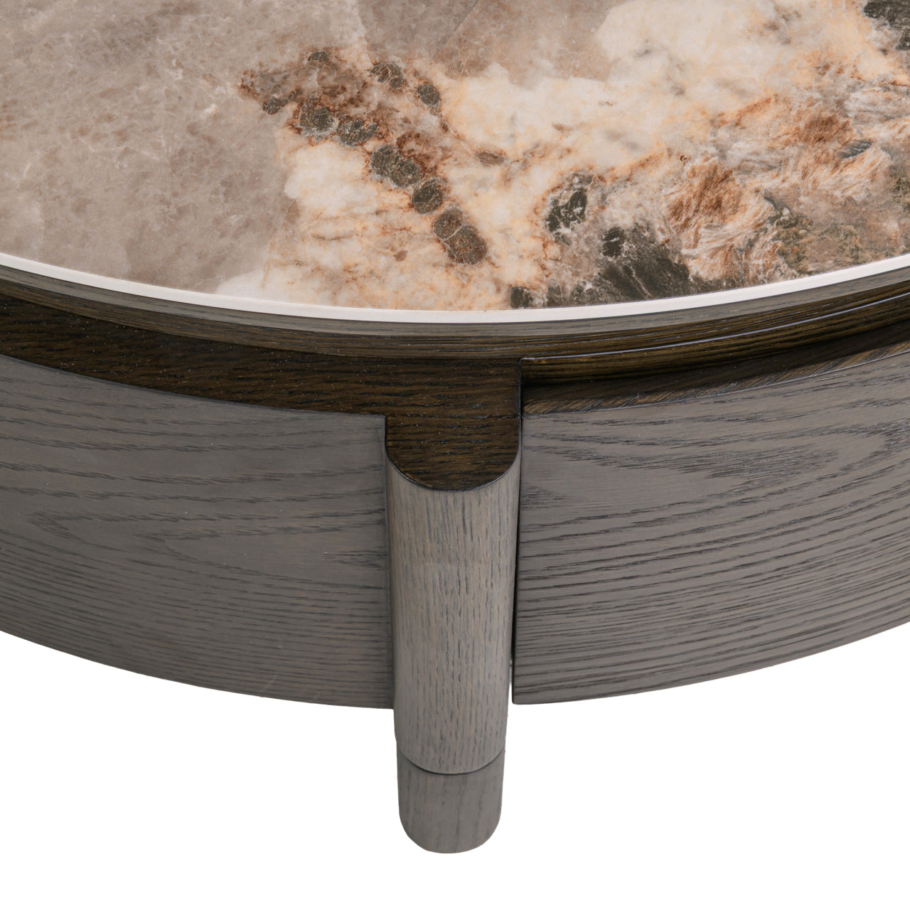 Coffee table Langford brown 90Ø 1-drawer by Richmond Interiors