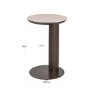 Ritz Brown Metal & Travertine Ceramic Sofa Side Table by Richmond Interiors