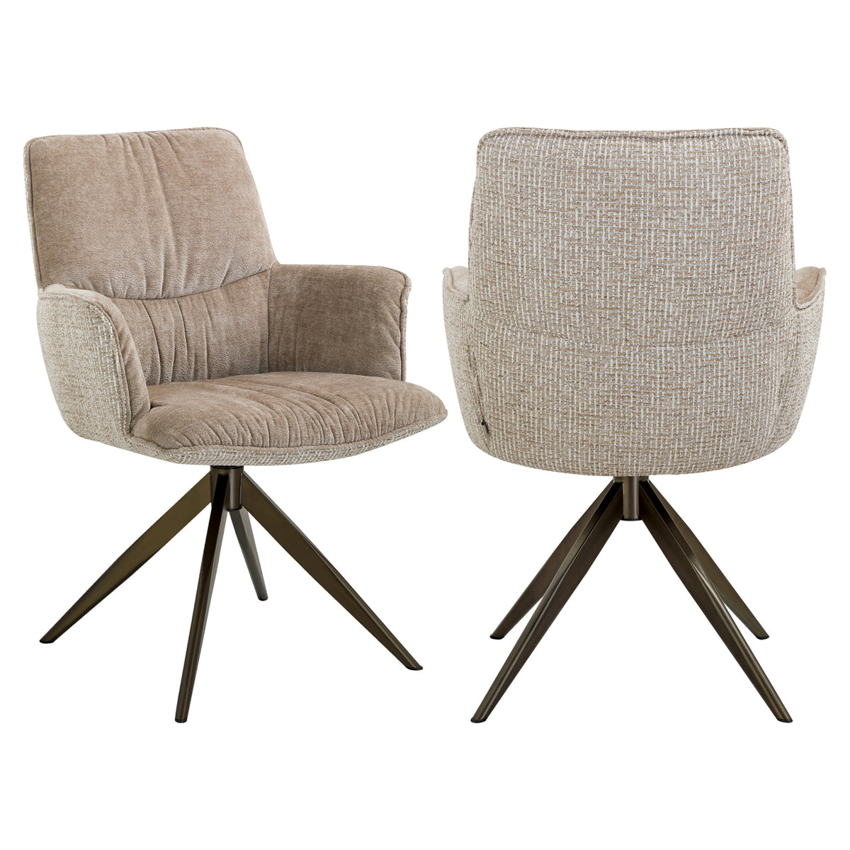 Dining chair Chase cream blockweave swivel by Richmond Interiors