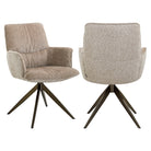 Dining chair Chase cream blockweave swivel by Richmond Interiors
