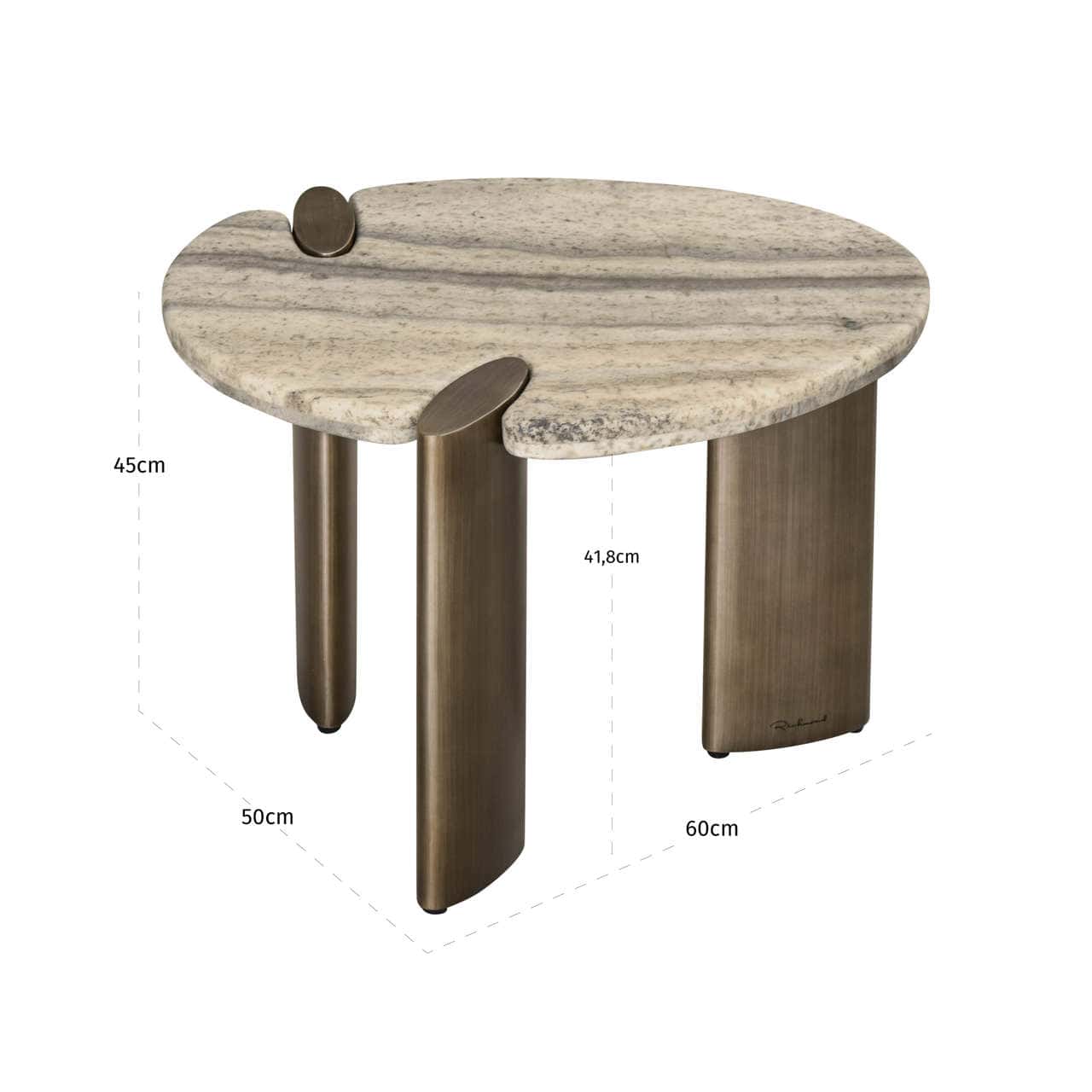 Arcadia Grey Travertine Side Table by Richmond Interiors