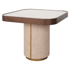 Willox Brown Oak & Beige Linen End Table by Richmond Interiors