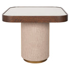 Willox Brown Oak & Beige Linen End Table by Richmond Interiors