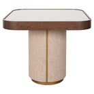 Willox Brown Oak & Beige Linen End Table by Richmond Interiors