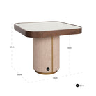 Willox Brown Oak & Beige Linen End Table by Richmond Interiors