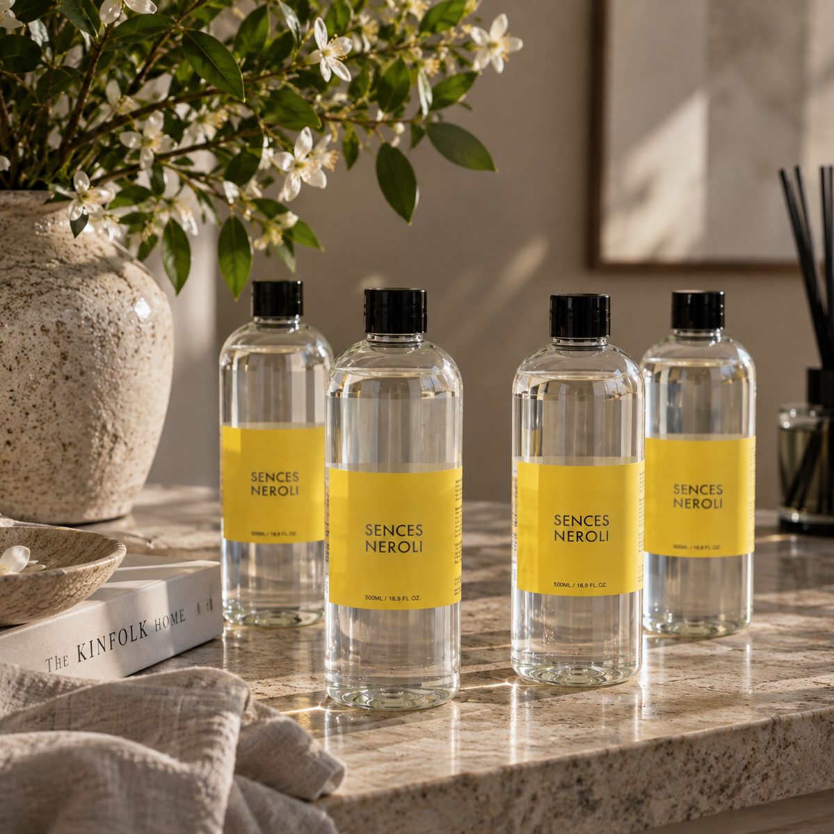 Set of 4 Sences Neroli 500ml Diffuser Refills by Kensington