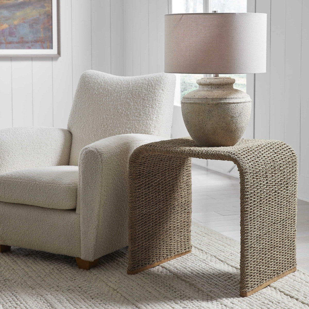 Calabria Woven Seagrass End Table by Uttermost