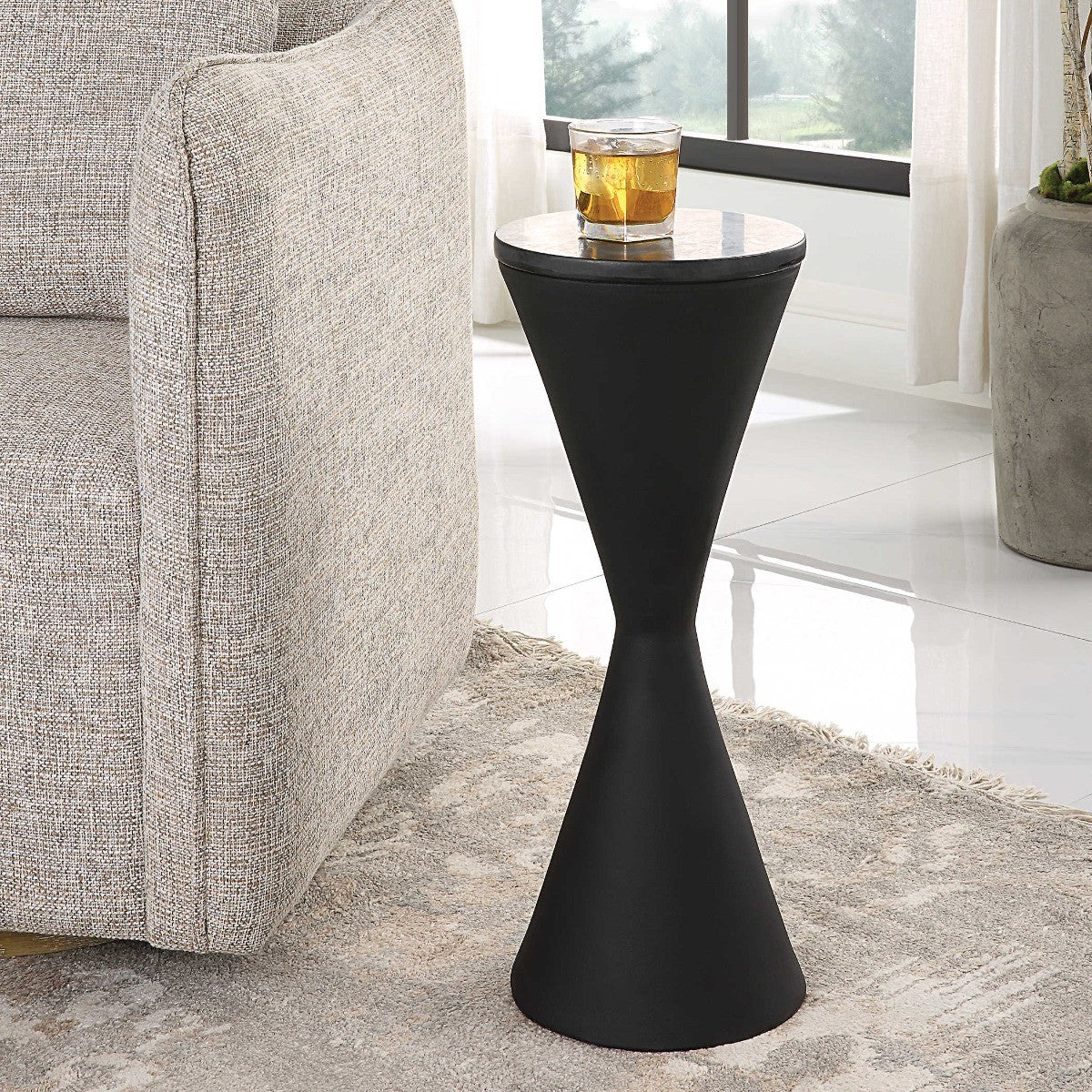 Time's Up Hourglass Shaped Drink Table by Uttermost