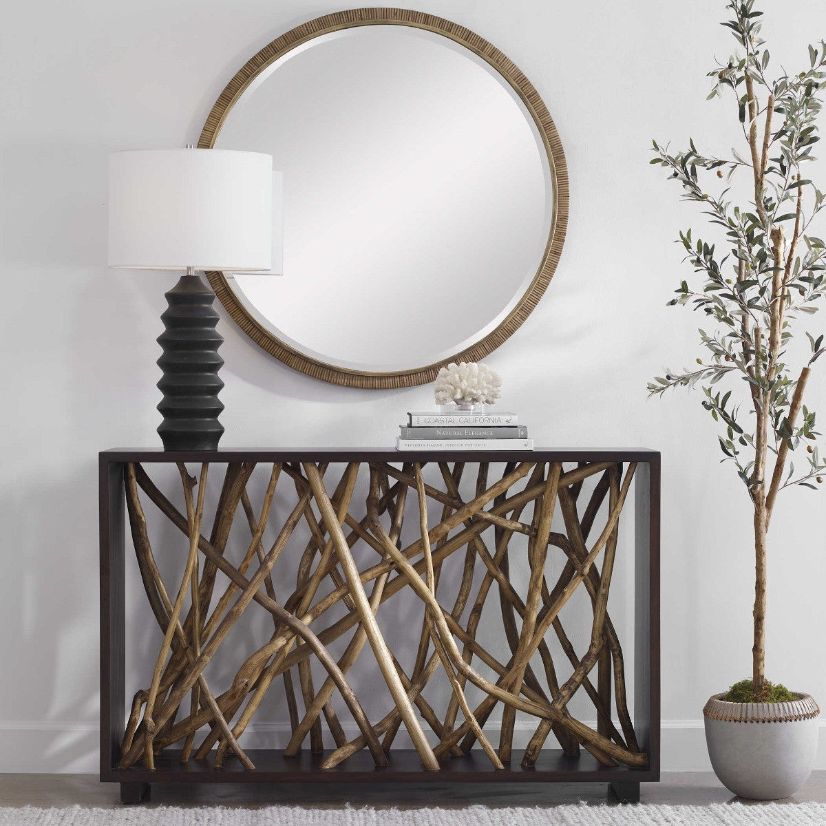 Teak Maze Console Table by Uttermost