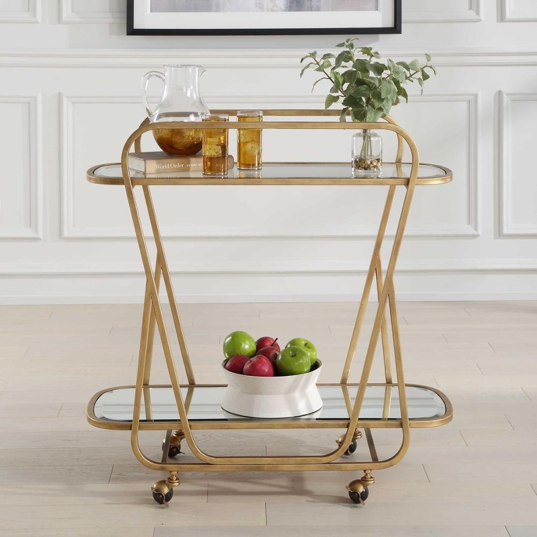 Swain Brass Serving Cart by Uttermost