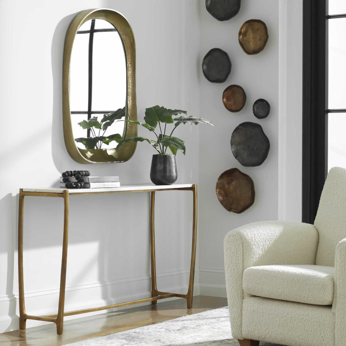 Affinity White Marble Console Table by Uttermost