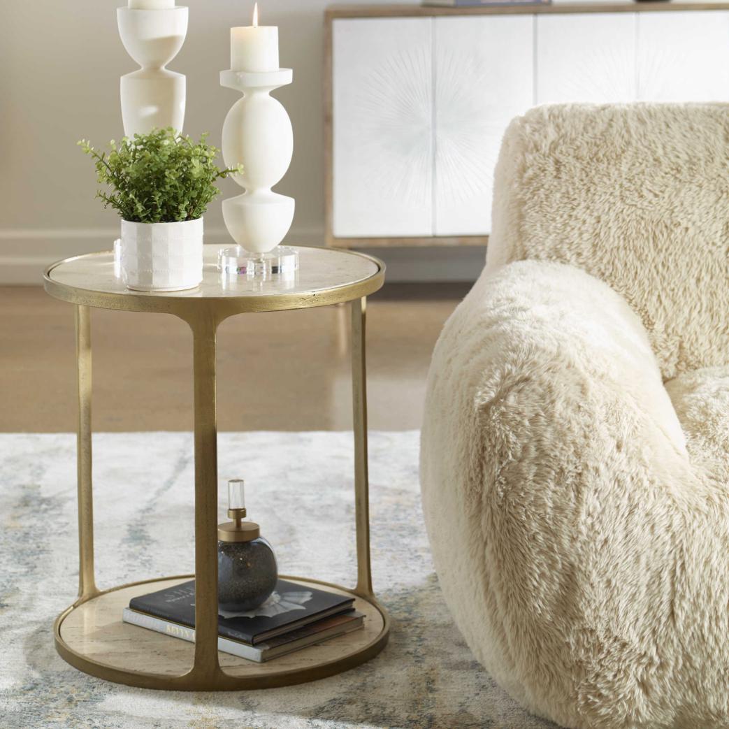 Clench Side Table in Brass by Uttermost