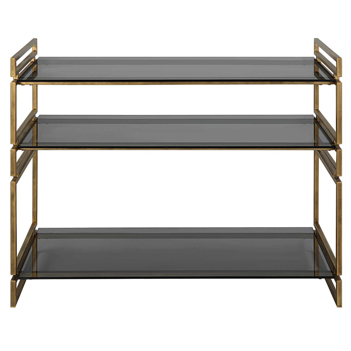Stacked Up Grey Glass Console Table by Uttermost