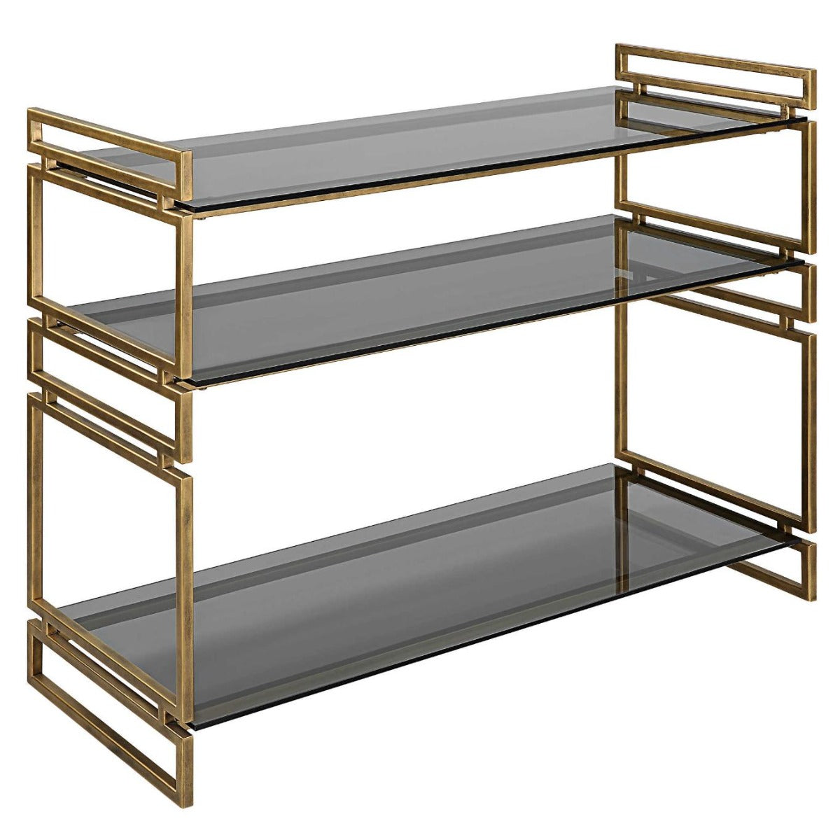Stacked Up Grey Glass Console Table by Uttermost
