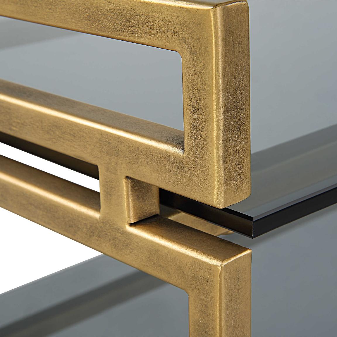 Stacked Up Grey Glass Console Table by Uttermost