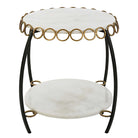 Chainlink White Marble Side Table by Uttermost