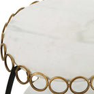 Chainlink White Marble Side Table by Uttermost