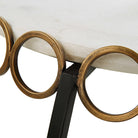 Chainlink White Marble Side Table by Uttermost