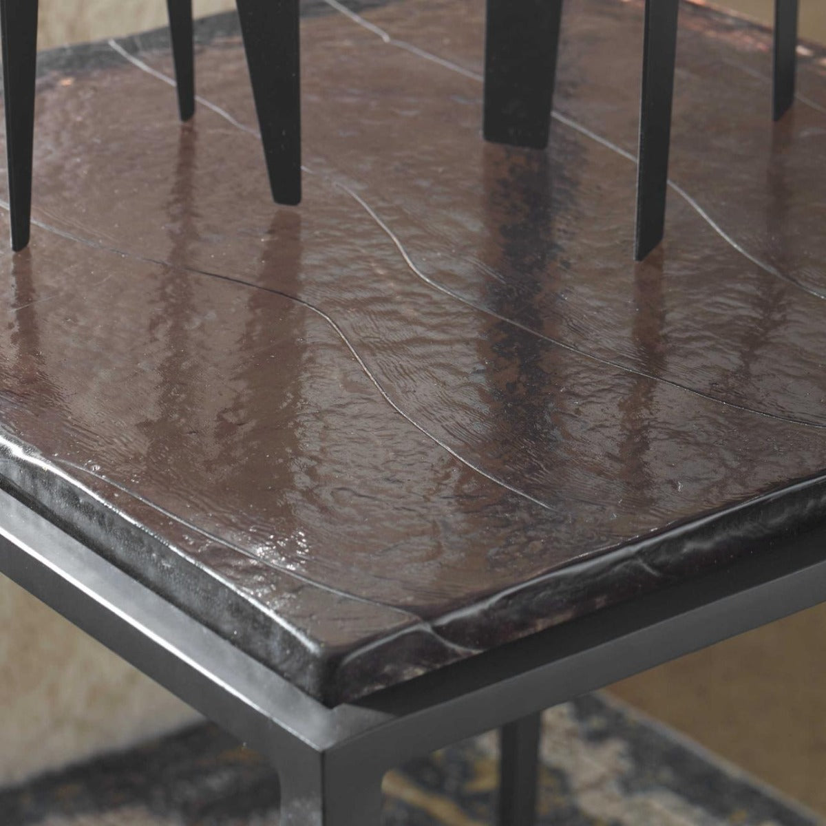 Wavelet Iron Side Table by Uttermost